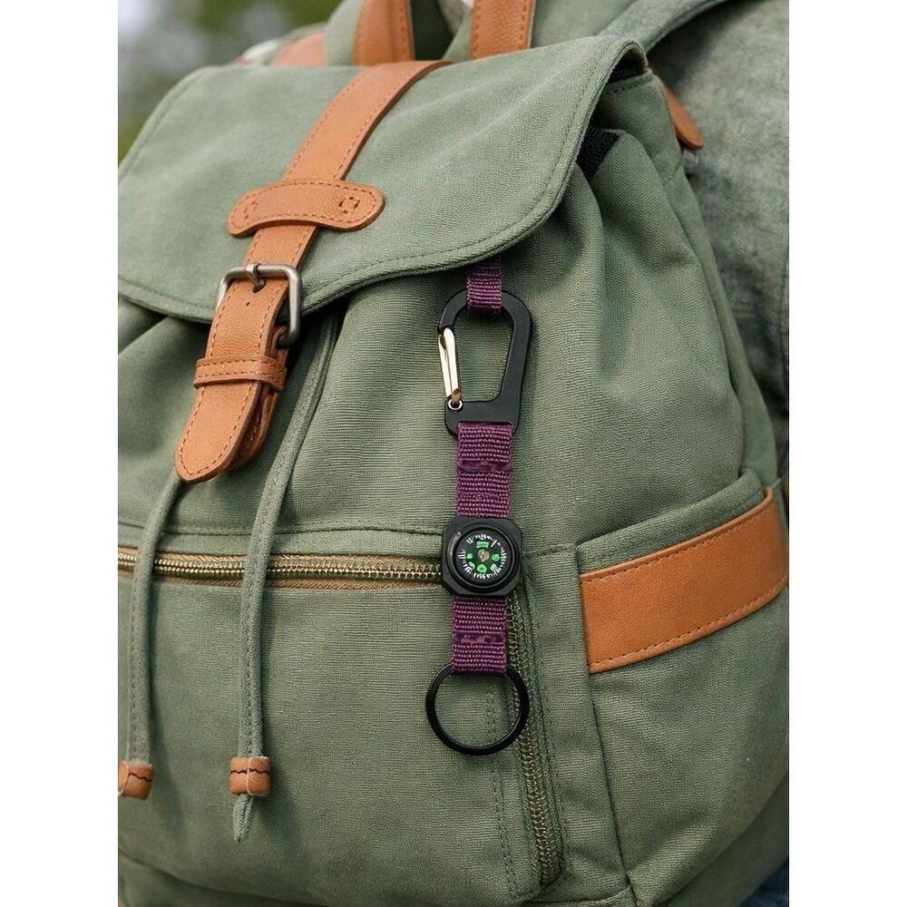 Gramicci Compass Keyring Purple Minimalist Outdoor Keychain w/ Compass New